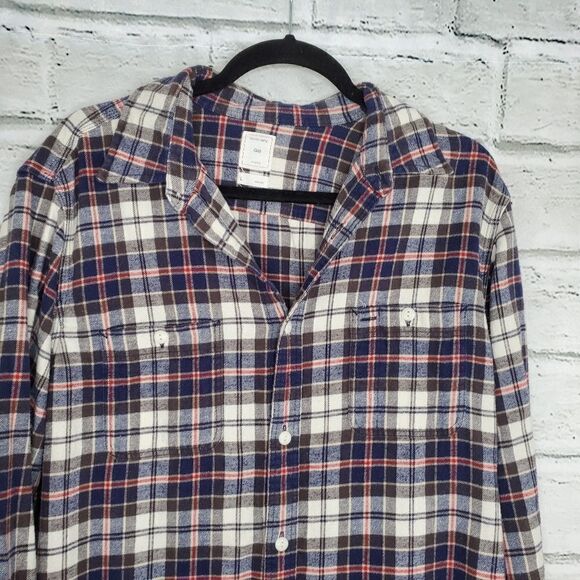GAP plaid flannel button up long sleeve shacket - Picture 3 of 7